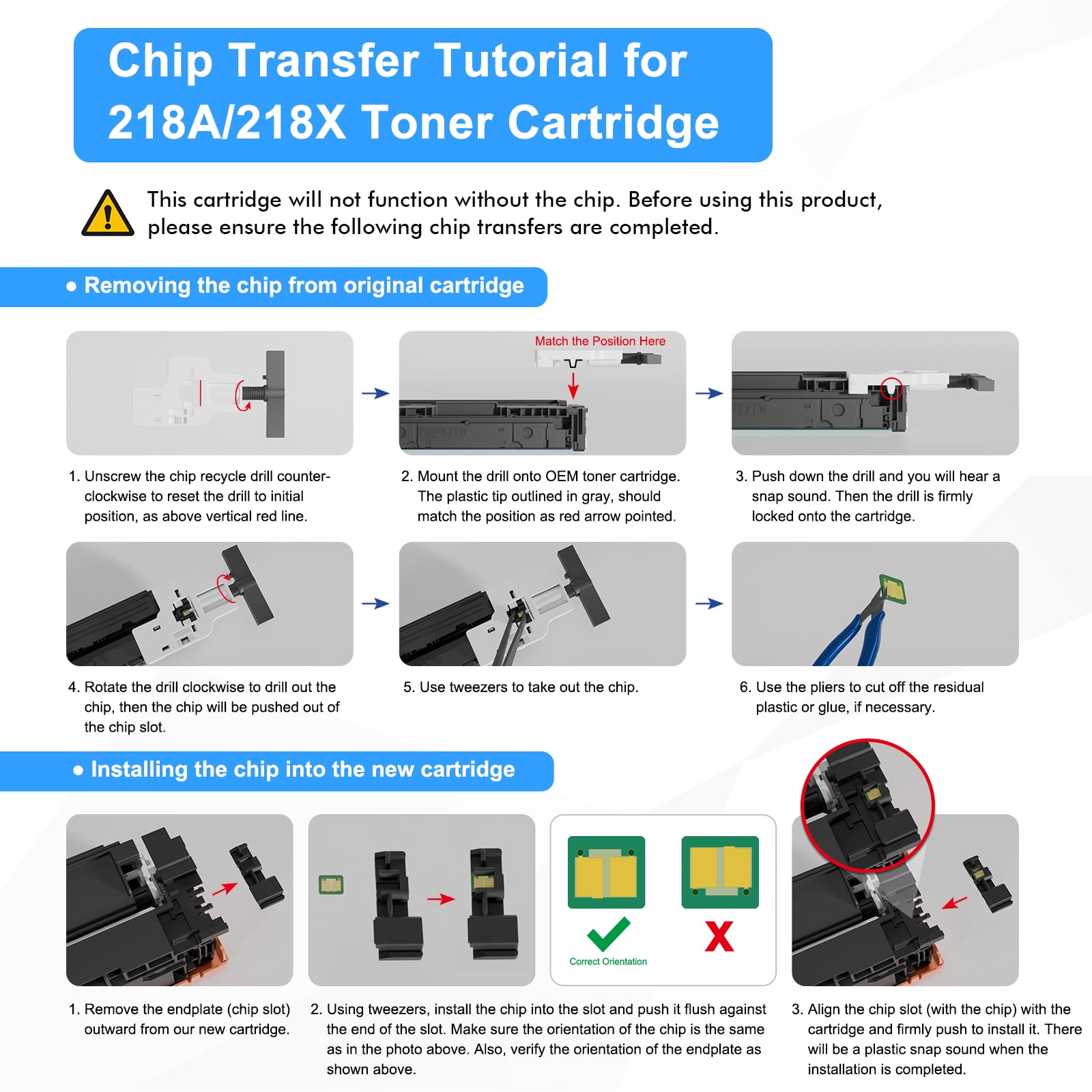 218A Toner Cartridges No-Chip 4 Pack 3301fdw Compatible for 218A W2180A 218X W2180X Color Laserjet Pro MFP 3301fdw Pro 3201dw MFP 3301cdw MFP 3301sdw Printer Ink Black Cyan Yellow Magenta