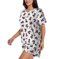 thumbnail image 2 of Daiia Poodle Dog Pattern Womens Pajama Sets Short Sleeve Pajamas for Women Sets Soft Lounge Sets Casual Round Neck Sleepwear PJS-4X-Large, 2 of 7