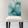 thumbnail image 3 of Green Marble Chair Covers Set of 1 Abstract Modern Art Chair Back Covers Stretch Removable Washable Chairs Slipcovers Chair Protector for Dining Room Kitchen Party Decor, 3 of 5