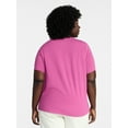 thumbnail image 3 of Terra & Sky Women's Plus Size Crewneck Tee with Short Sleeves, Sizes 0X-5X, 3 of 5