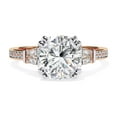 thumbnail image 2 of IGI Certified Lab Grown Diamond Engagement Ring | Center 8MM Cushion Cut 3 Stone Solitaire Anniversary Wedding Rings For Women In 18K Solid Rose Gold | F-G, VS-SI Quality (3.00 Ctw) Ring Size-4.5, 2 of 7