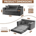 thumbnail image 5 of Convertible Sofa Bed, Pull Out Boneless Couch Loveseat Floor Sofa Bed with Pillows, 2-Seater Folding Sofa Loveseat Boneless Couch for Living Room, Bedroom, Apartment, Office, 5 of 8