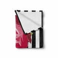 thumbnail image 2 of Modern Soft Flannel Fleece Throw Blanket, Hand Drawn Red Rose on Piano with Musical Notes Romantic Instrumental Art, Cozy Plush for Indoor and Outdoor Use, 70" x 90", Pink Black White, by Ambesonne, 2 of 6