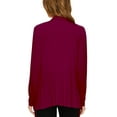 thumbnail image 4 of Made by Johnny Women's Drape Front Open Cardigan Long Sleeve Irregular Hem S-5XL Plus Size XXXXXL WINE, 4 of 6