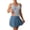 Blue, variant on Ahabrexf Long Torso Swimsuit for Women with Shorts High-Waisted 2 Pc Printed Bathing Suit