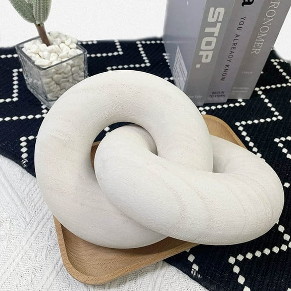 Jlong 2-Link Hand Carved Decorative Wood Chain Decorations for Home, BOHO Wooden Rustic Farmhouse Decor Country Chain Decor for Bedroom Living Room Cafe