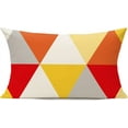 thumbnail image 2 of Lumbar 12x20 Outdoor Throw Pillow Covers Fall Decor Colorful Decoration Porch for Home Living Room Couch Sofa Geometric Modern Cushion Cases Triangle Set of 2 Orange, 2 of 3