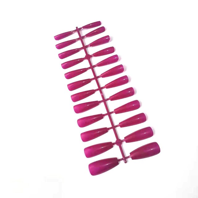 Qarigey Uñas postizas largas cortas de mano Multicolor uñas postizas manicura a la moda a juego pequeñas puntas de manos de cubierta Juegos de manicura Violeta