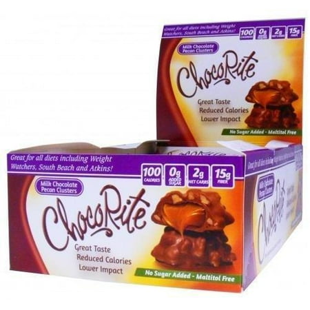 Fat Free Chocolates ChocoRite - High Protein Diet Bar | Milk Chocolate Pecan Clusters | Low Calorie, Low Fat, Sugar Free ( 16/Box ) ()