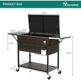 thumbnail image 3 of Dextrus 80 Quart Wicker Rolling Cooler Cart with Bottle Opener Drainage, Portable Patio Cooler Rolling on Wheels, Outdoor Rolling Beverage Cart Drink Cooler for Patio Pool Deck Party Cookouts, 3 of 7