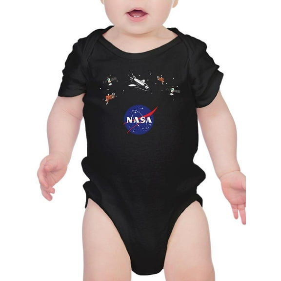 NASA Nasa Logo Floating Objects Bodysuit Infant -NASA Designs,  24 Months