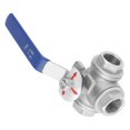 thumbnail image 3 of 3 Way Type Balls Valve, Stainless Steel Pipe T Port Balls Valve Female Thread Dn15 for Water Oil And Gas with Long Handle, 3 of 9