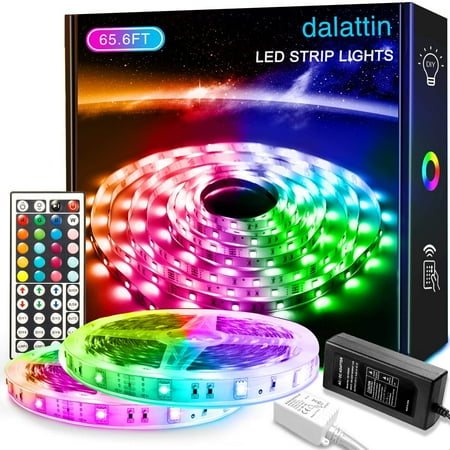 

65.6ft Led Lights for Bedroom dalattin Led Strip Lights Color Changing Lights with 44 Keys Remote 2 Rolls of 32.8ft