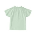 thumbnail image 4 of Big Kid Shirts For Teen Kids Girls Fly Sleeve Solid Ruffles T Shirt Child Casual V Neck Trendy Tops 4t Camisole Youth Girls Shirt Girl Clothes 18 Months to 24 Months Heart Girl 9-10 Years Green, 4 of 4