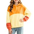 thumbnail image 3 of Abcomgle Girls Hoodies Size 14-16 Long Sleeve Colorblock Patchwork Girls Sweatshirt Crewneck Cute Top Fall Casual Fashion Sweaters for Girls with Pocket, 3 of 5