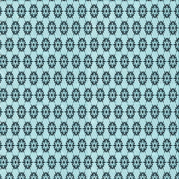Ahgly Company Indoor Square Patterned Electric Blue Area Rugs, 4' Square