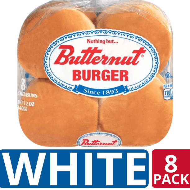Butternut White Burger Buns, 12 oz, 8 Count