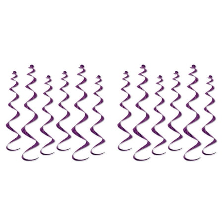 Beistle Twirly Whirlys 12 Piece, Purple