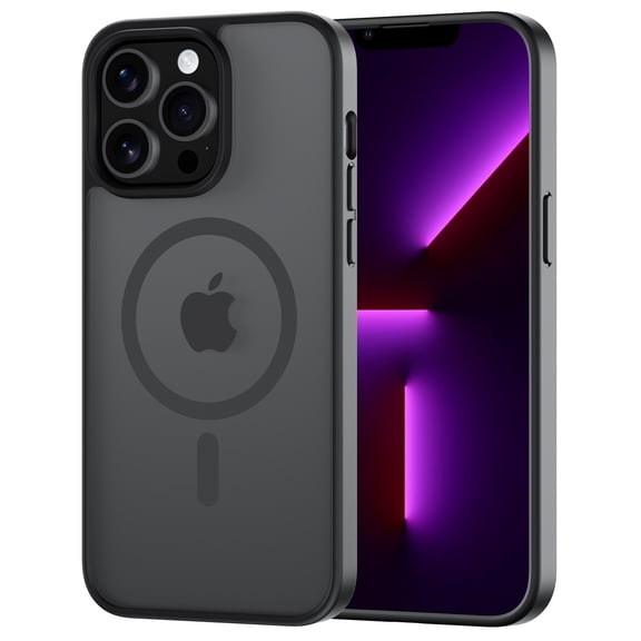 for iPhone 13 Pro Max Case Compatible with MagSafe, Translucent Matte Shockproof Phone Case Cover - Black