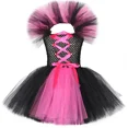 thumbnail image 3 of Disfraz de bruja malvada para Halloween para niños, fiesta de carnaval, disfraces de niñas, vestido de tutú de bruja malvada con sombrero y escoba mágica, 3 of 5