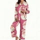 thumbnail image 2 of Puyaiuu Women 2 Piece Christmas Satin Pajama Set Cute Print Long Shirt Loose Shorts Matching Set Loungewear Gift, 2 of 5