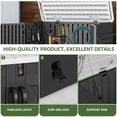 thumbnail image 3 of Craftian Outdoor Horizontal Storage Shed with X-Shaped Lockable Door, 35 Cu Ft Weather Resistant Resin Tool Shed, Dark Gray, 3 of 8