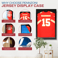 thumbnail image 5 of PENNZONI Jersey Frame Display Case , Acrylic Sports Jersey Frame Shadow box w/ Lock,Large Size, Walnut, 5 of 5