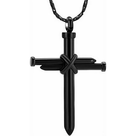 Cross Ashes Necklace Urn Necklace Cross Stainless Steel Cross Memorial Cremation Jewelry Urn Necklace Pendant Keepsake Religious Cross Memorial Ash Jewelry