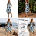thumbnail image 5 of Xixirimido Palm Tree Floral Blue Stirpe Matching Sets for Beach Vacation Men's Hawaiian Shirt & Women's Sleeveless Midi Dress Hawaiian Matched Couples Summer Outfits, 3XL, 5 of 7