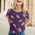 thumbnail image 2 of TSADFHJI Hauts de Noël Élégants pour Femmes Fête T-Shirt Décontracté Imprimé Manches Courtes Col Rond Blouse m Violet, 2 of 5