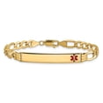 thumbnail image 3 of Auriga Fine Jewelry 14K Yellow Gold Semi-Solid Figaro Id Bracelet 7 inch for Women(L- 7inch, W- 6.5mm), 3 of 6