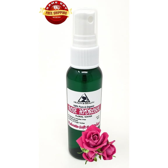 Rose hydrosol organic floral water 100% pure natural spray 2 oz