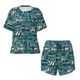 thumbnail image 4 of Naloa Modern Excavator Women's Short-Sleeved Pajama Set, Loungewear, Summer pajamas, Breathable Cozy - XX-Large, 4 of 9