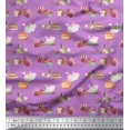 thumbnail image 1 of Soimoi Purple Rayon Fabric Rabbit Animal Print Fabric by the Yard 42 Inch Wide, 1 of 1