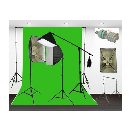 Hair Light Boom Kit - Three Softbox 2700 Watt Photography Video Hair Boom Light Lighting Kit