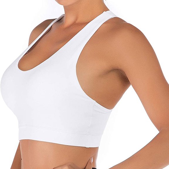 Jacenvly Sports Bras for Women Clearance Wireless Solid Beautiful-Back Bra Women Bras Pack Breathable Soft Comfortable Yoga Sleeveless Cold Shoulder Casual Tanks Blouse Tops Intimates