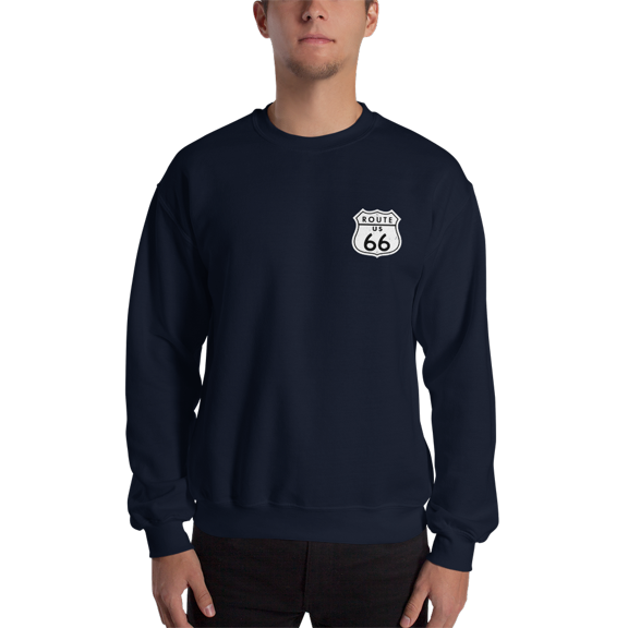 SUNBELTGIFTS Route 66 Personalized Unisex Sweatshirt Using a "License Plate" Placeholder For Personalization