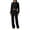 Black L, variant on 2 Pcs/Set Women Top Pants Set Round Neck Long Sleeve Crop Top Drawstring Elastic Waist Wide Leg Sweatpants Sport Outfit Spring Autumn Tracksuit