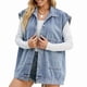 thumbnail image 3 of Chaqueta Vaquera Sin Mangas de Gran Tamaño para Mujer, Chaleco con Botones, Top de Verano, Vaqueros, Chalecos, Tops Azul XL, 3 of 10