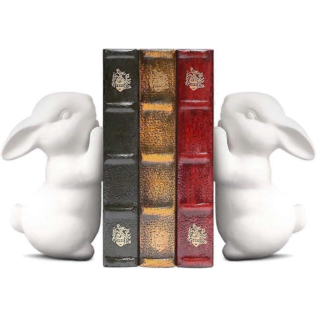 Rabbit Bookends, Book Stoppers with Non-Skid Bottom Childrens Bookends 1pai