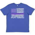 thumbnail image 3 of Inktastic Epilepsy Awareness Purple Ribbons and Flag Youth T-Shirt, 3 of 5