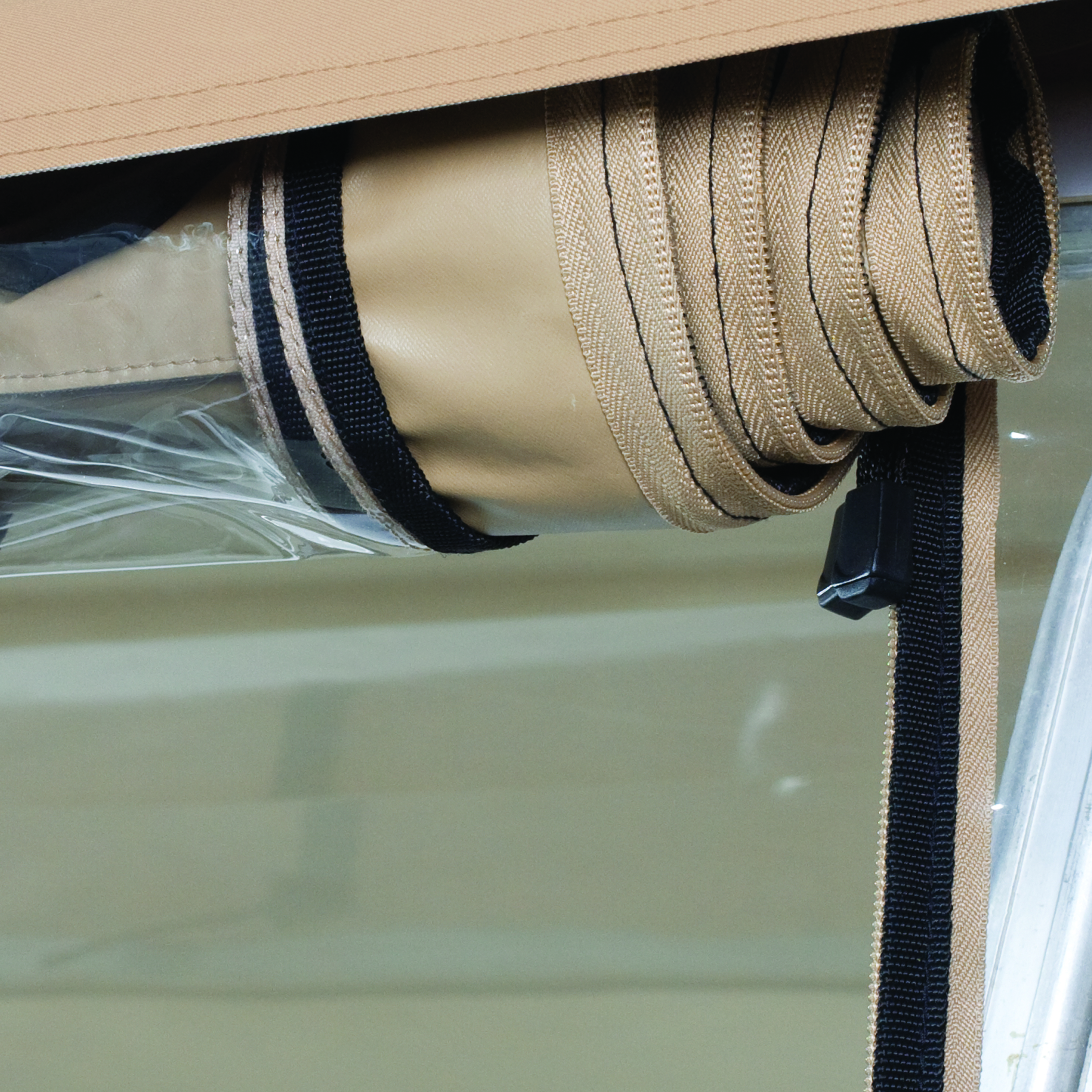 2 Person Golf Cart Enclosure Roll Up Deluxe Rain Protection Weather