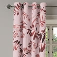 thumbnail image 3 of Ambesonne Leaf Print Grommet Curtain, Wild Branches Forest Art, 50"x72", Rose and Pale Maroon, 3 of 5