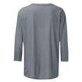 thumbnail image 4 of 3/4 Length Sleeve Womens Tops Fashion Fall Casual Crew Neck Shirts Trendy Solid Tees Cute Loose Comfy Blouses Fall Winter White T Shirts Casual Going Out Tops for Women, 4 of 5