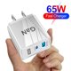 thumbnail image 5 of Cargador GaN de 65 W Cargador rápido QC3.0 de 2 puertos para iPhone 13 Pro (EE. UU. Blanco), 5 of 6