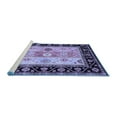 thumbnail image 2 of Ahgly Company Machine Washable Indoor Round Abstract Blue Contemporary Area Rugs, 4' Round, 2 of 4