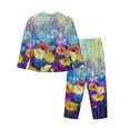 thumbnail image 2 of Junzan Spring Flower Seasonal Print Womens Pajama Sets,Long Sleeve Button Down For Women Pjs 2 Piece, 2 of 9