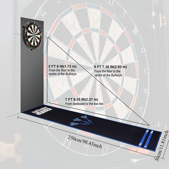 Professional Dart Mat Designed for Both Steel And Soft Tip Darts, Featuring a Throwing Line, Dart Throw Line Mat, to Protect The Floor And Dart Tips