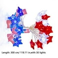 thumbnail image 4 of 4th of July Patriotic Decorations - Red White Blue LED Star & Flag String Lights, Flashing Outdoor/Indoor Light String for Independence Day, Memorial Day, Christmas, Party, Yard, Home Decor, 4 of 9