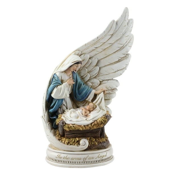 Napco 10.25" Ange Aile avec Marie et Jésus Religieux Décoration de Noël Figure